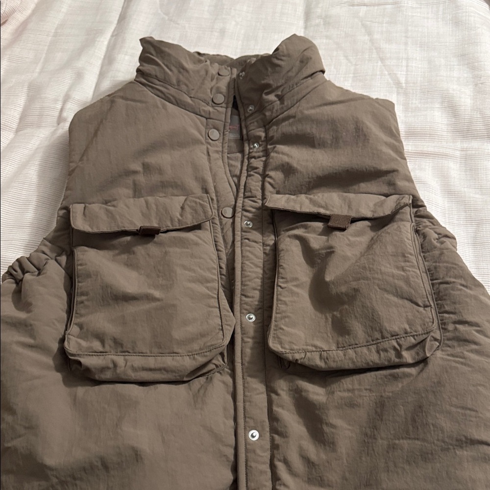 Free People Movement Khaki brown Puffer Vest with Pockets